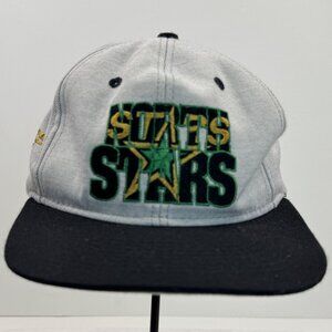 Vintage NHL Minnesota North Stars Snapback Hat Gray Black Flat Bill Made In USA